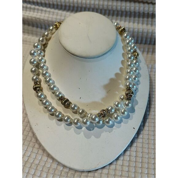 Faux pearl vintage necklace - Picture 1 of 5